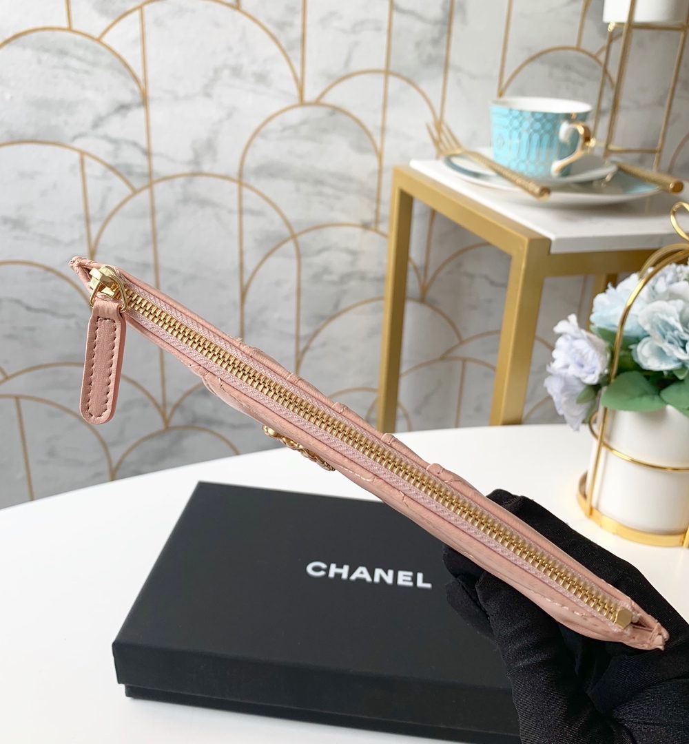 1:1 Replica Chanel 19 Matelasse Phone and Card Case Pink Bag For Women 19cm/7.5in