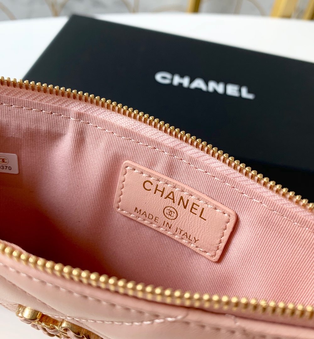 1:1 Replica Chanel 19 Matelasse Phone and Card Case Pink Bag For Women 19cm/7.5in