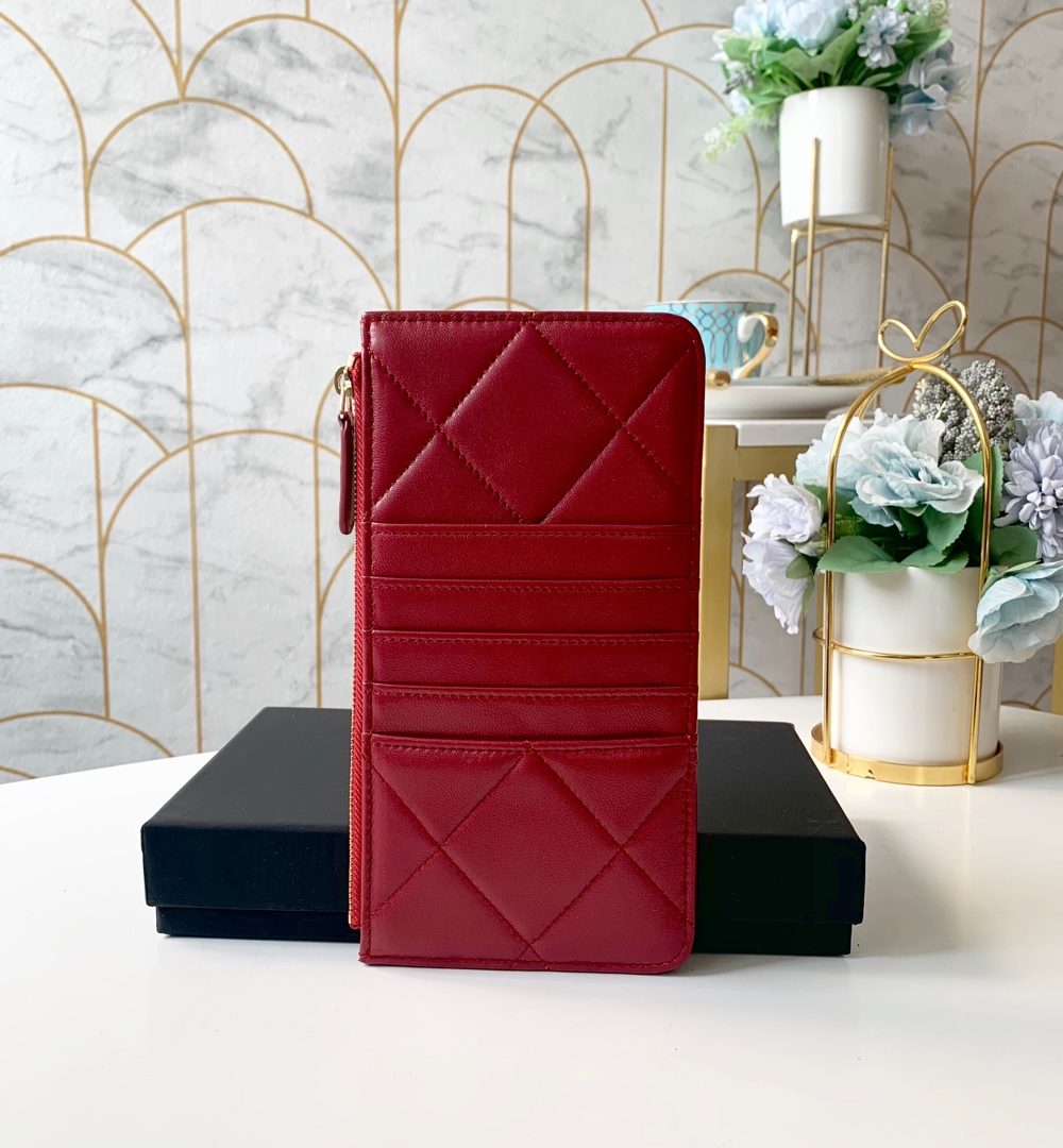1:1 Replica Chanel 19 Matelasse Phone and Card Case Red Bag For Women 19cm/7.5in