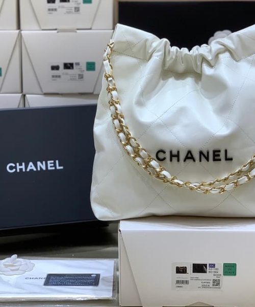 [REP 1:1] Chanel 22 Handbag White For Women 14.4in/37cm AS3261 B08038 10601