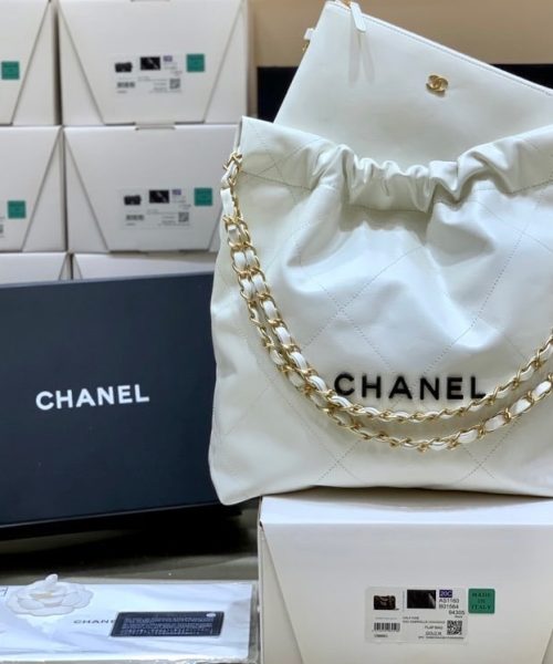 [REP 1:1] Chanel 22 Handbag White For Women 14.4in/37cm AS3261 B08038 10601