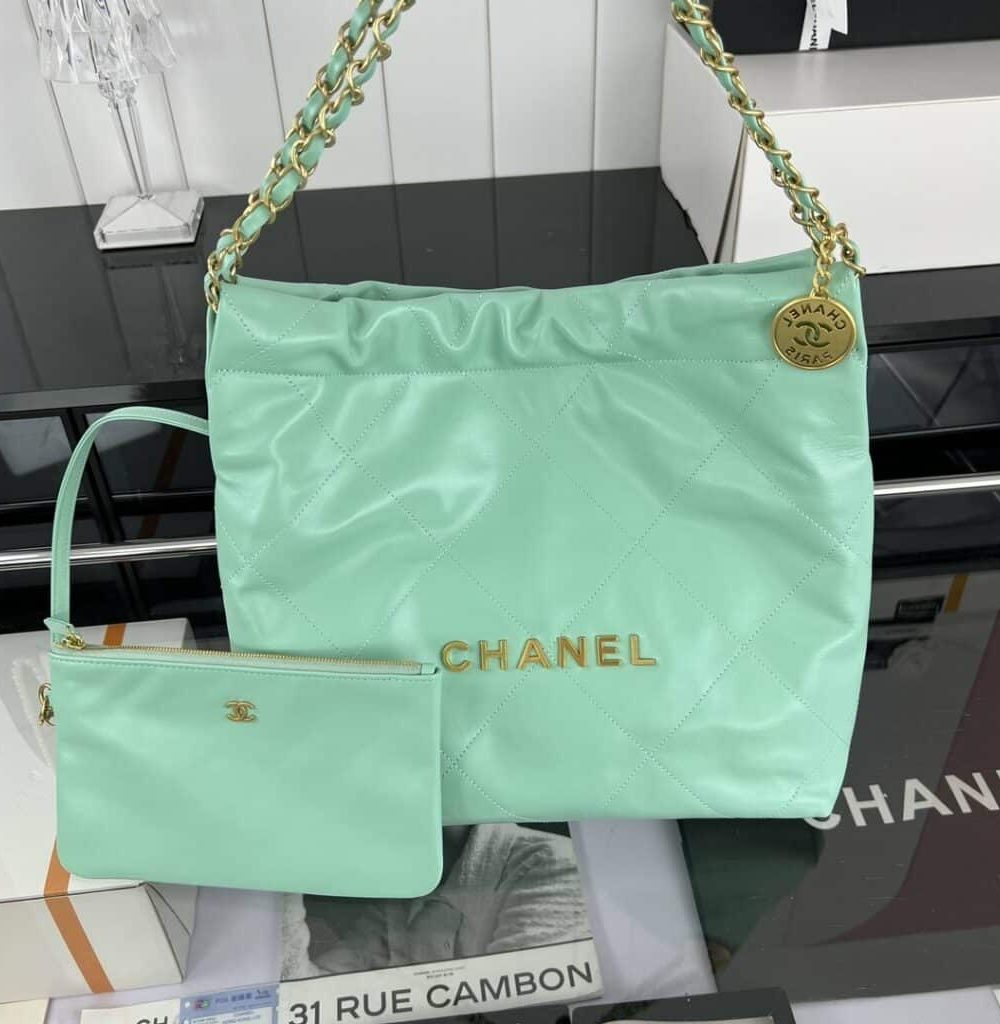 [REP 1:1] Chanel 22 Medium Handbag Yellow/Grey/Brown/Dark Blue/Pink/Jade Green/White For Women 37cm / 14.5in