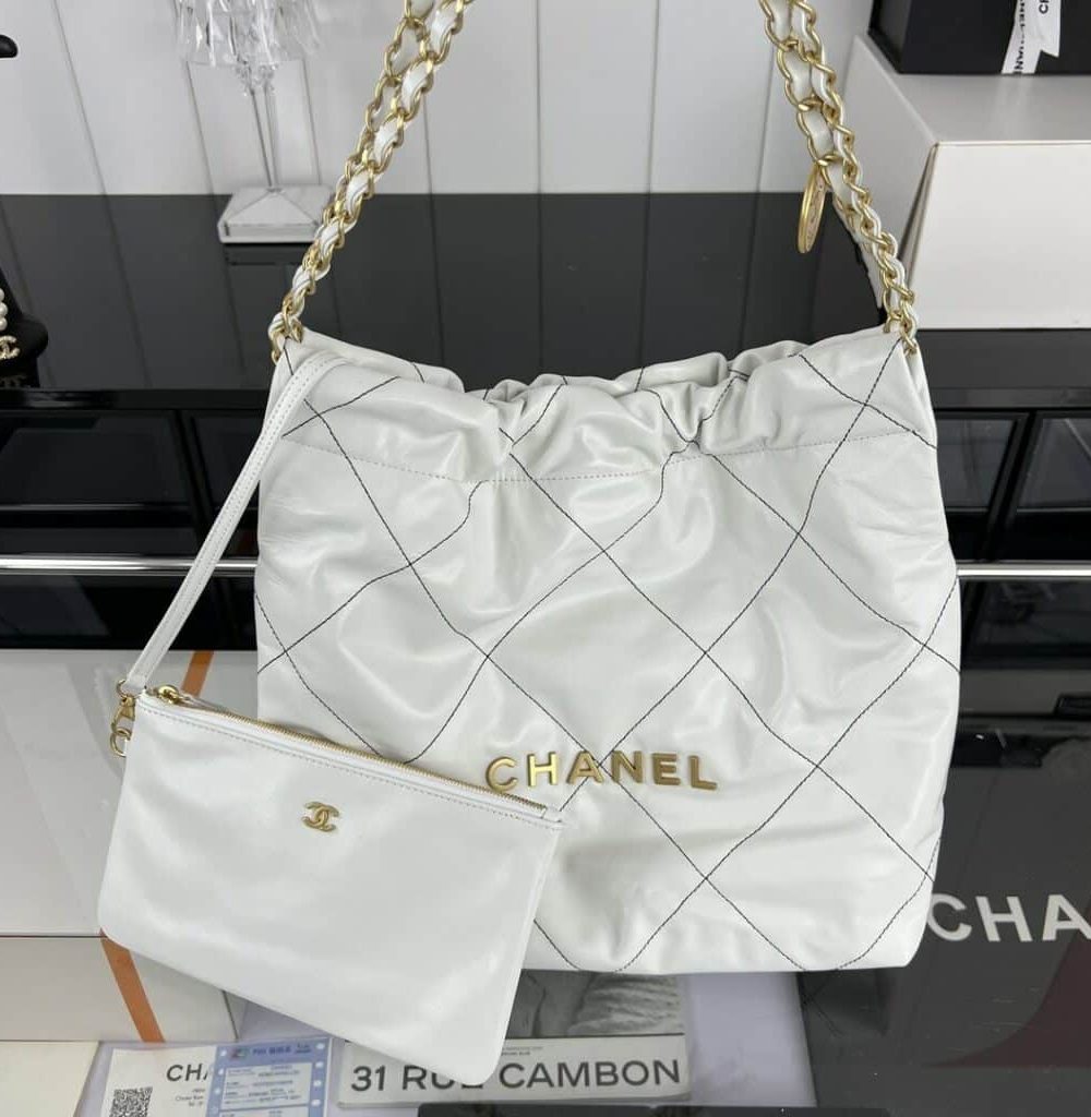 [REP 1:1] Chanel 22 Medium Handbag Yellow/Grey/Brown/Dark Blue/Pink/Jade Green/White For Women 37cm / 14.5in