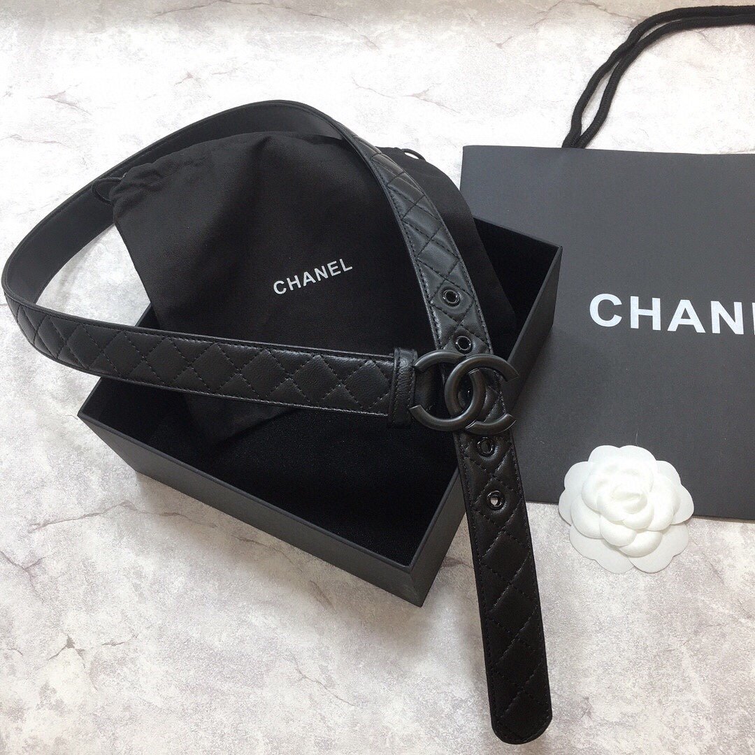1:1 Replica Chanel Belt Quilted With Double C Buckle Black With Black Hardware Women Belt - Image 5