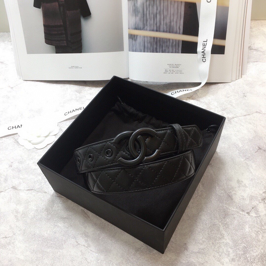 1:1 Replica Chanel Belt Quilted With Double C Buckle Black With Black Hardware Women Belt - Image 3