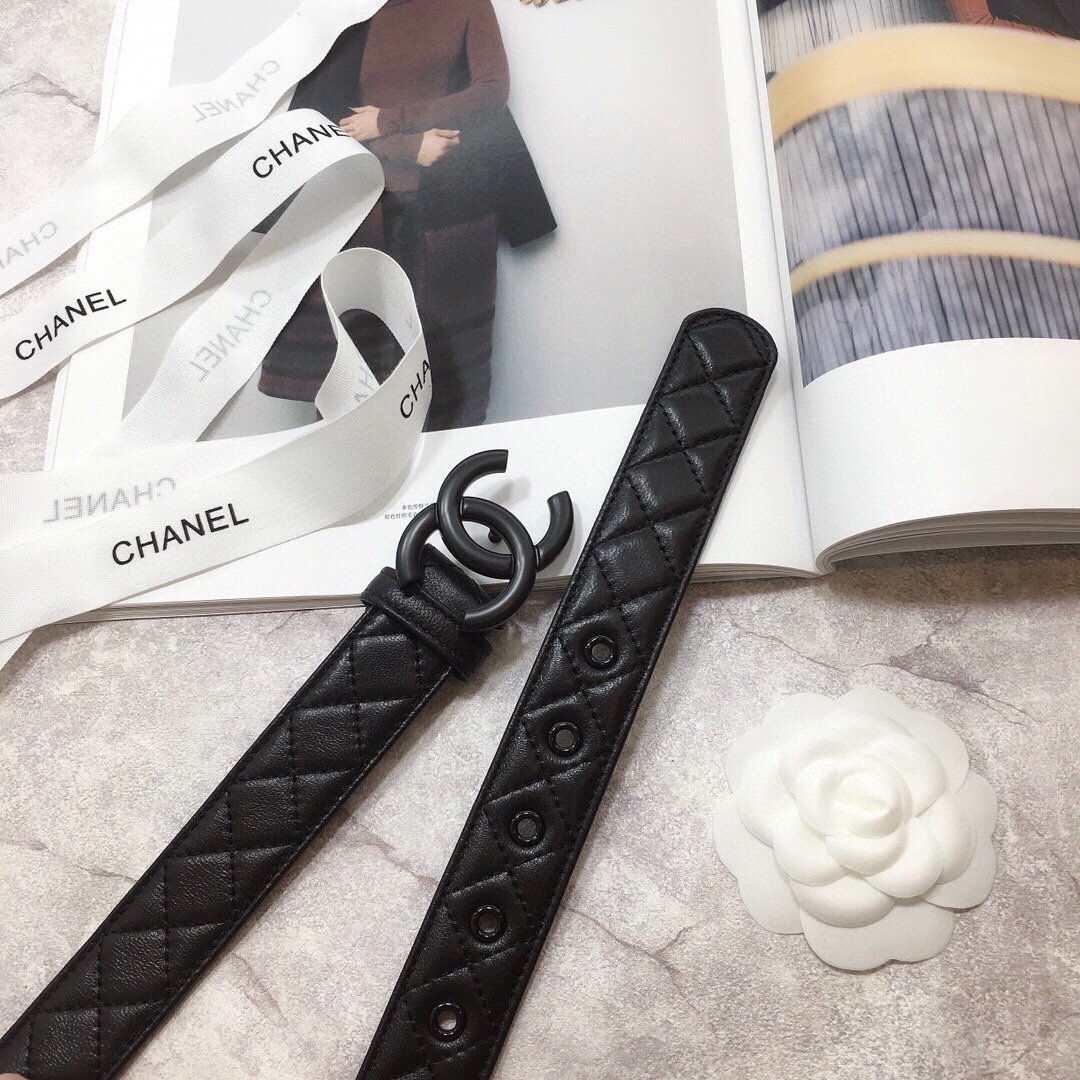 1:1 Replica Chanel Belt Quilted With Double C Buckle Black With Black Hardware Women Belt - Image 2