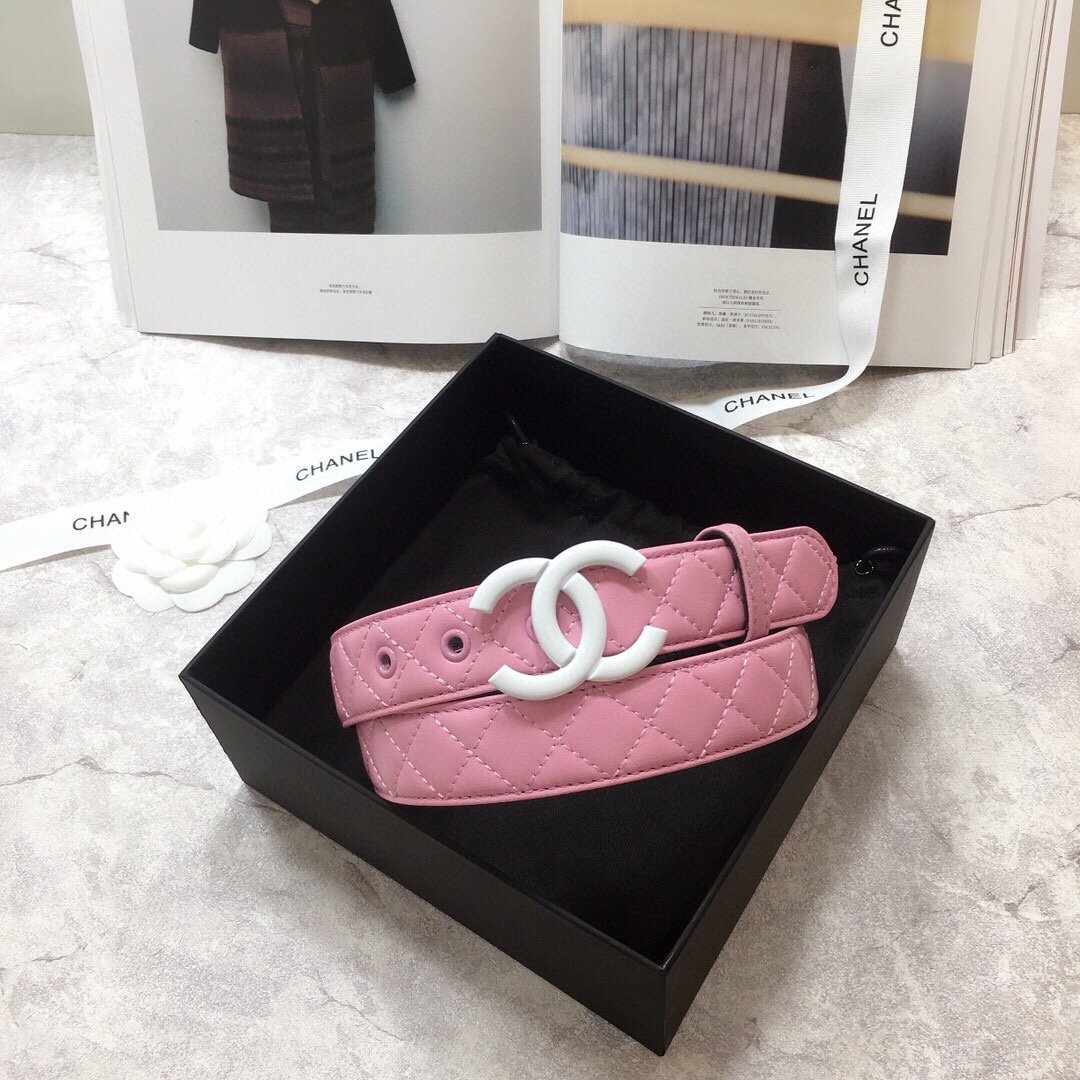 1:1 Replica Chanel Belt Quilted With Double C Buckle Pink With Silver Hardware Women Belt - Image 4