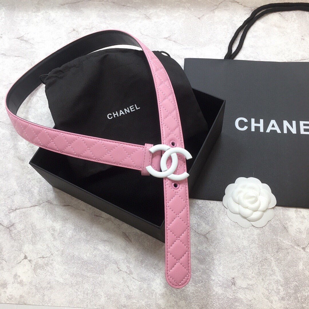 1:1 Replica Chanel Belt Quilted With Double C Buckle Pink With Silver Hardware Women Belt - Image 5