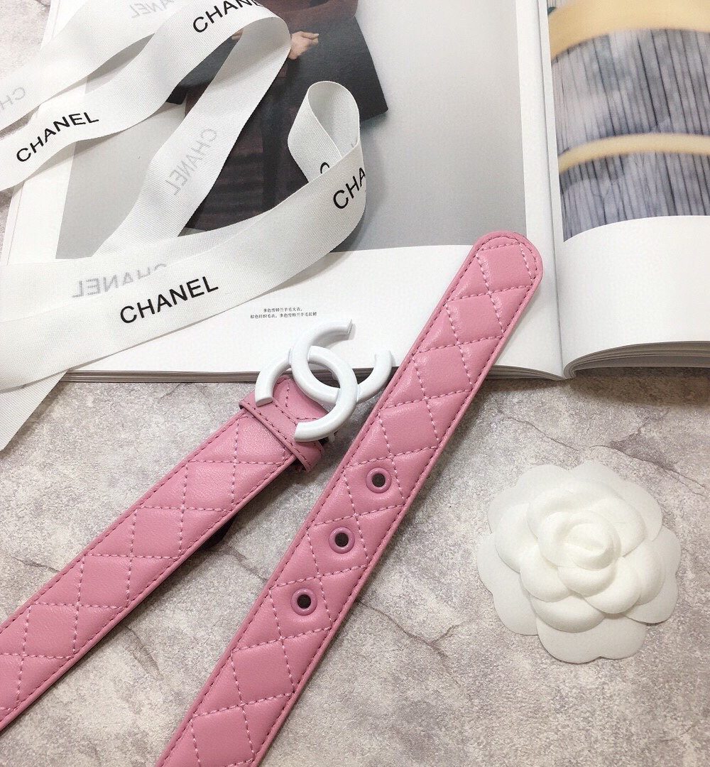 1:1 Replica Chanel Belt Quilted With Double C Buckle Pink With Silver Hardware Women Belt