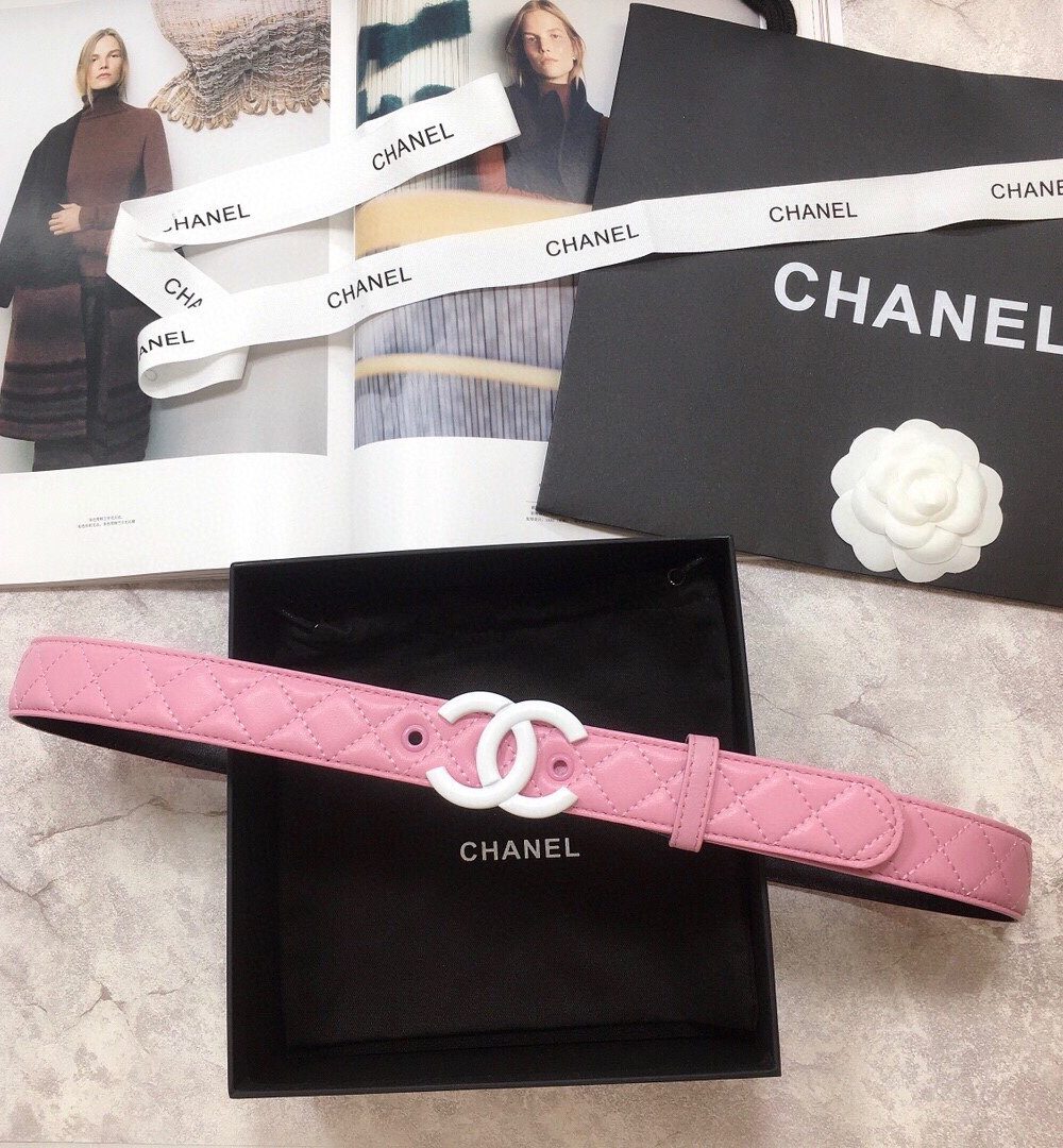 1:1 Replica Chanel Belt Quilted With Double C Buckle Pink With Silver Hardware Women Belt