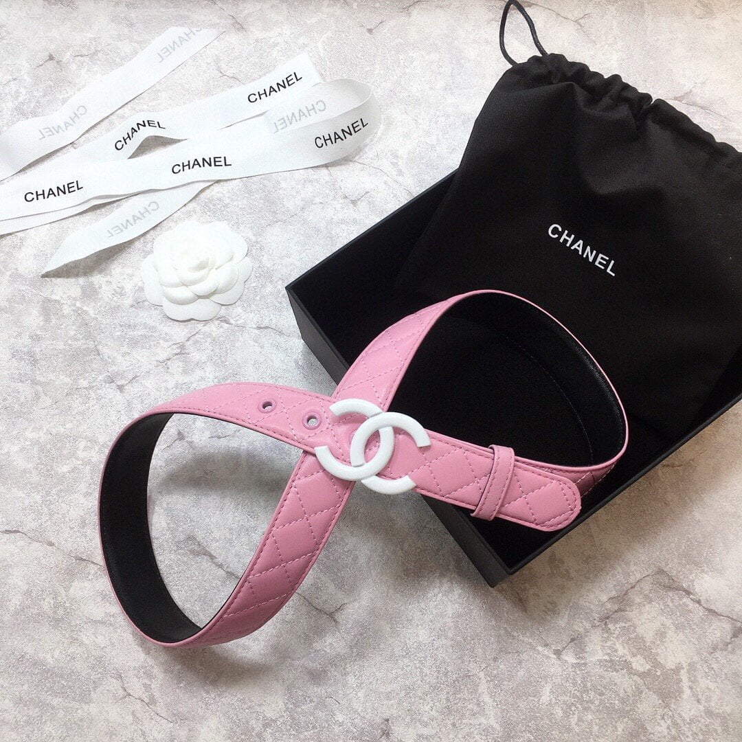 1:1 Replica Chanel Belt Quilted With Double C Buckle Pink With Silver Hardware Women Belt