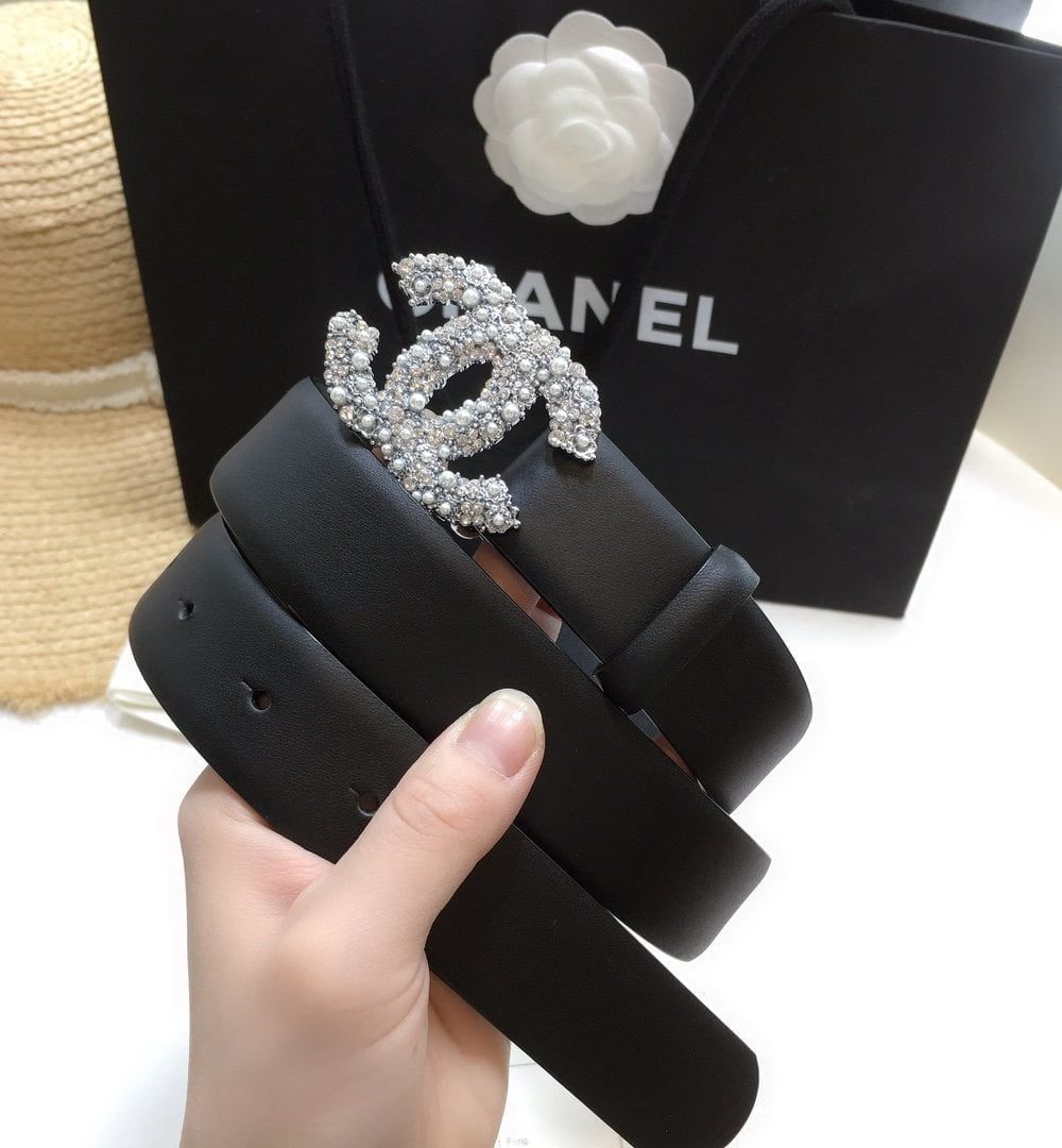 1:1 Replica Chanel Belt With Beaded Buckle Black
