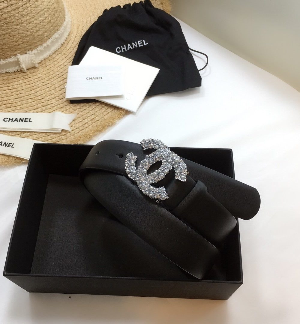 1:1 Replica Chanel Belt With Beaded Buckle Black