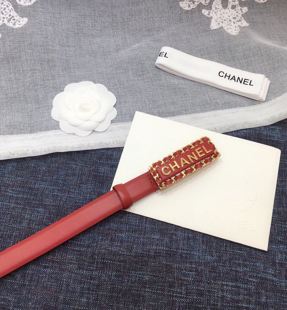 1:1 Replica Chanel Belt With Chanel Signature Orange with Gold-Toned Hardware Women Belt