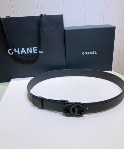 1:1 Replica Chanel Belt With Double C Buckle Black Black-Toned Metal Women Belt
