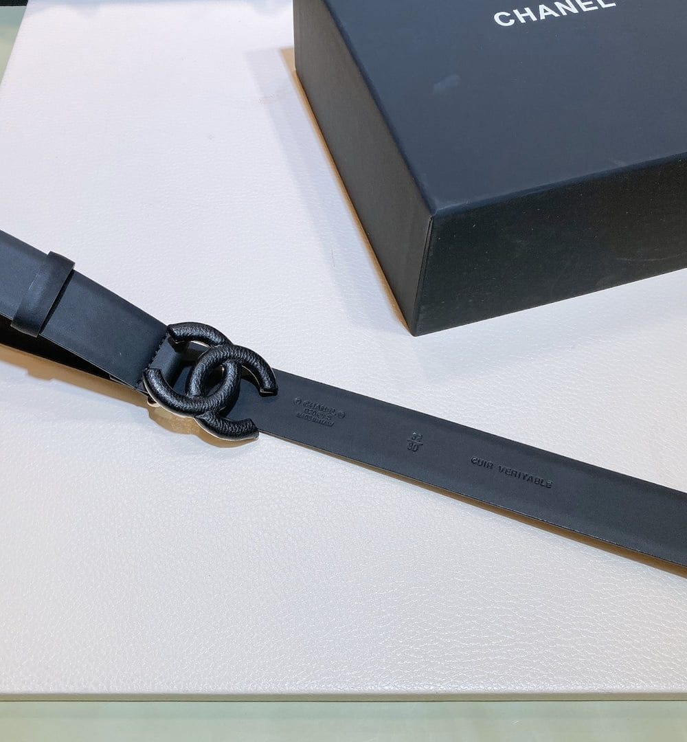 1:1 Replica Chanel Belt With Double C Buckle Black Black-Toned Metal Women Belt