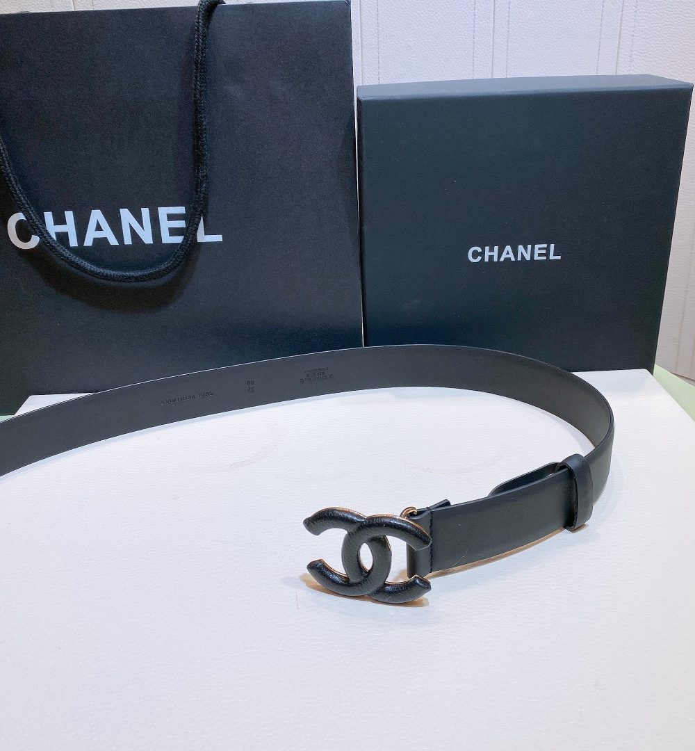 1:1 Replica Chanel Belt With Double C Buckle Black Black-Toned Metal Women Belt