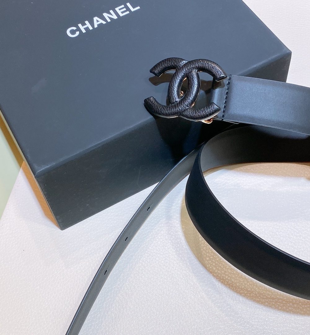 1:1 Replica Chanel Belt With Double C Buckle Black Black-Toned Metal Women Belt