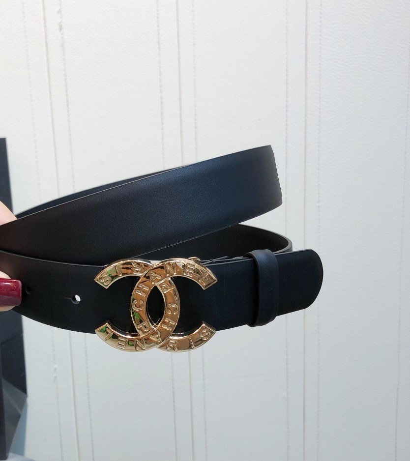 1:1 Replica Chanel Belt With Double C Buckle Black With Full Gold Toned Hardware Women Belt - Image 3