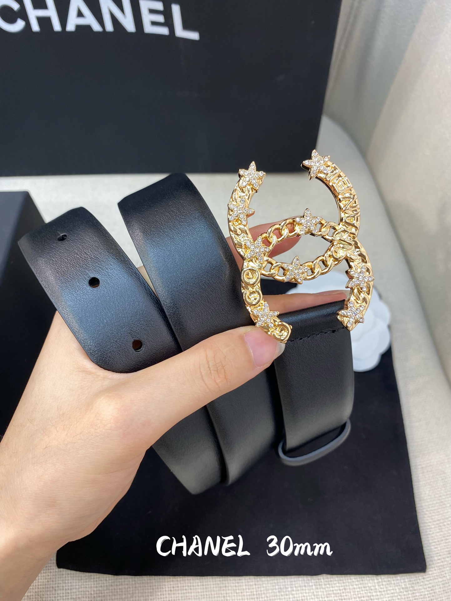 1:1 Replica Chanel Belt With Double C Buckle Black Women Belt - Image 5