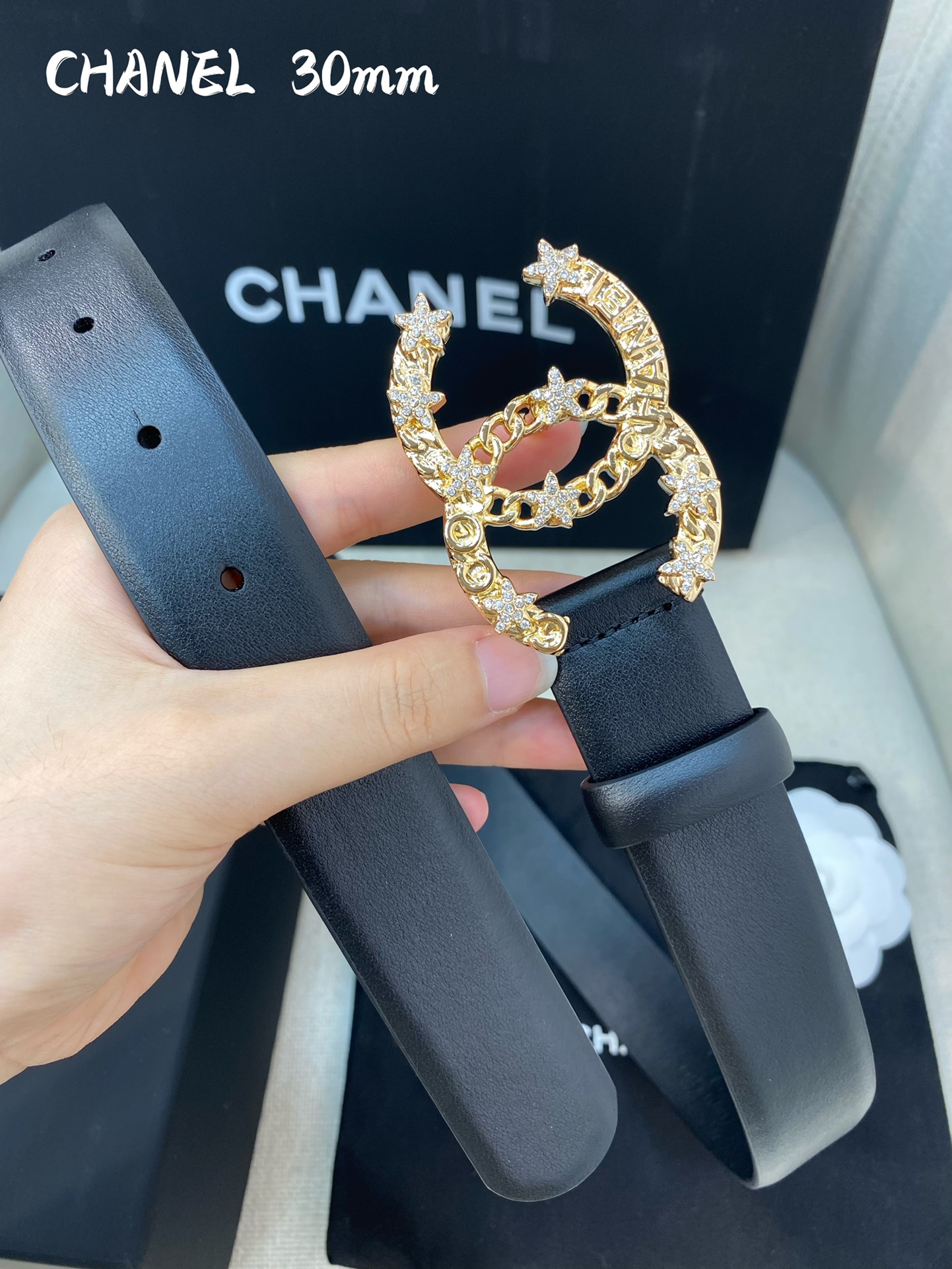 1:1 Replica Chanel Belt With Double C Buckle Black Women Belt - Image 4