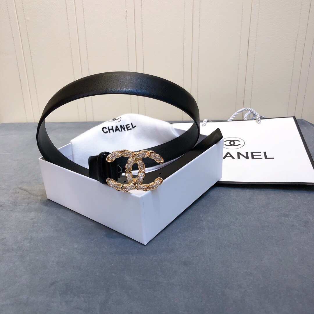 1:1 Replica Chanel Belt With Double C Buckle Black Women Belt - Image 3
