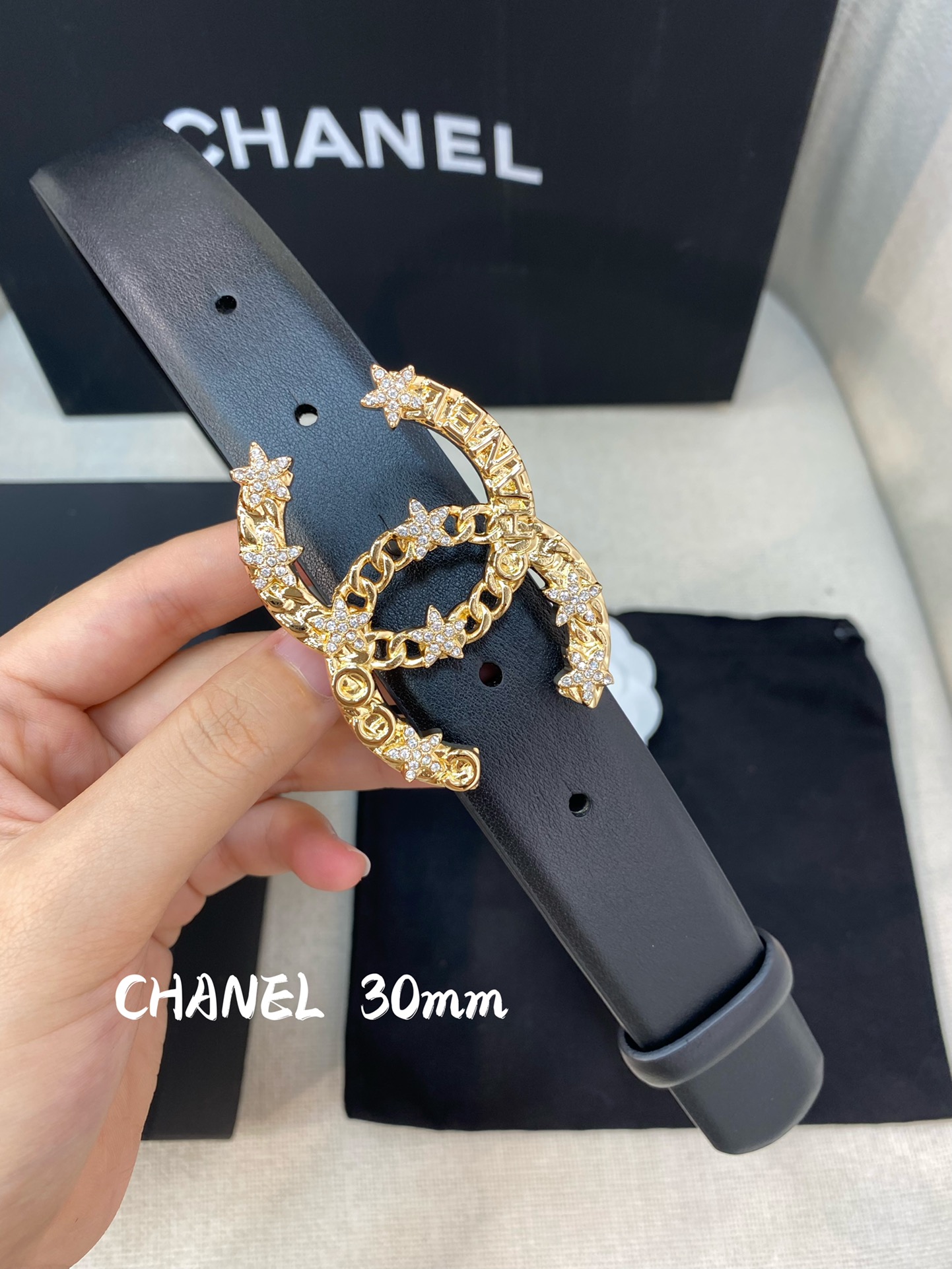 1:1 Replica Chanel Belt With Double C Buckle Black Women Belt - Image 6