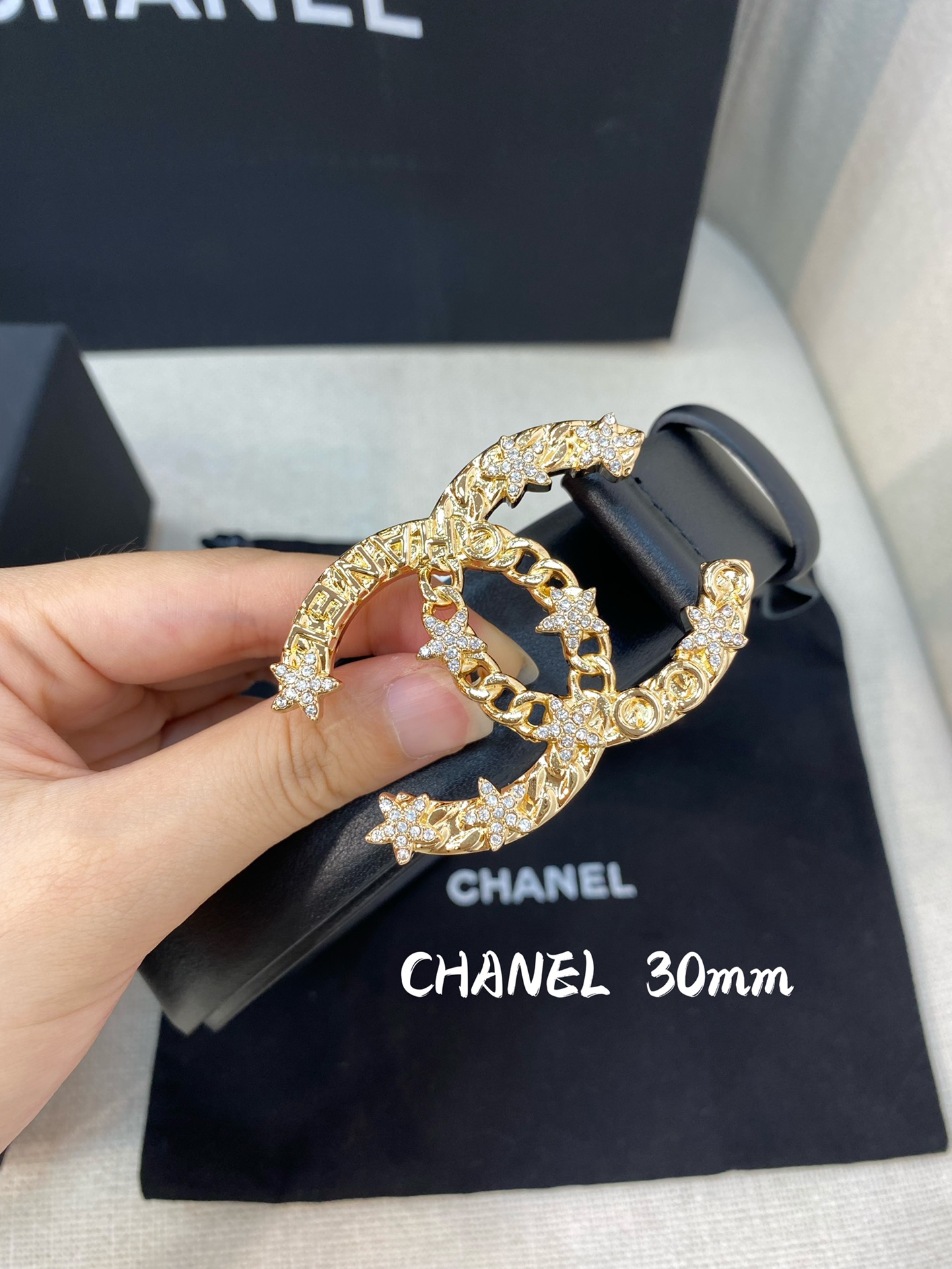 1:1 Replica Chanel Belt With Double C Buckle Black Women Belt - Image 2