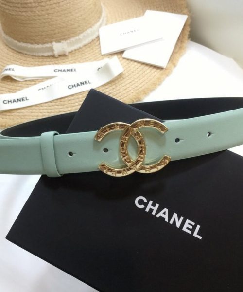 1:1 Replica Chanel Belt With Double C Buckle Jade Green