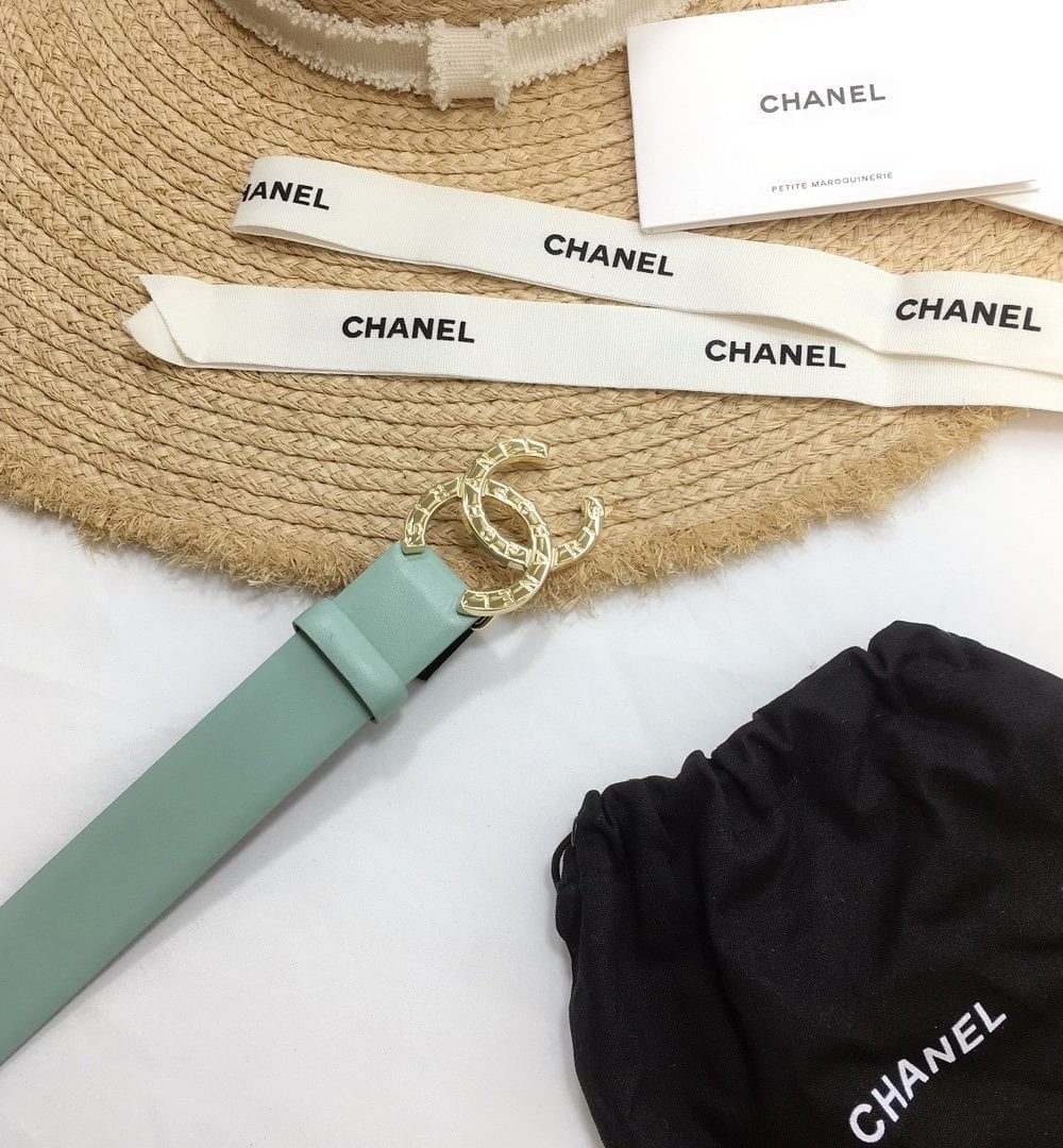 1:1 Replica Chanel Belt With Double C Buckle Jade Green