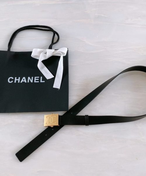 1:1 Replica Chanel Belt With Ribbon Buckle Black Women Belt