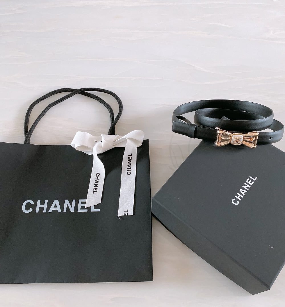 1:1 Replica Chanel Belt With Ribbon Buckle Black Women Belt