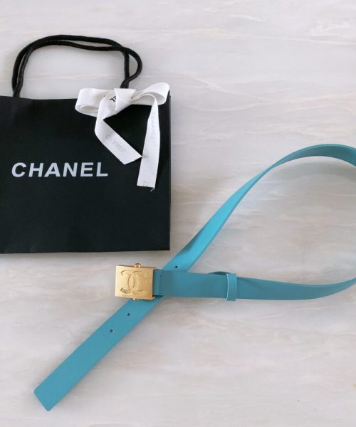 1:1 Replica Chanel Belt With Ribbon Buckle Blue Women Belt