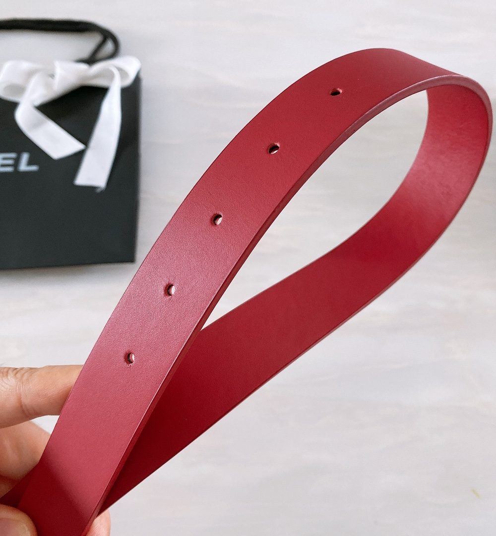 1:1 Replica Chanel Belt With Ribbon Buckle Red Women Belt