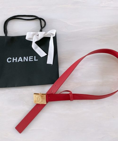 1:1 Replica Chanel Belt With Ribbon Buckle Red Women Belt