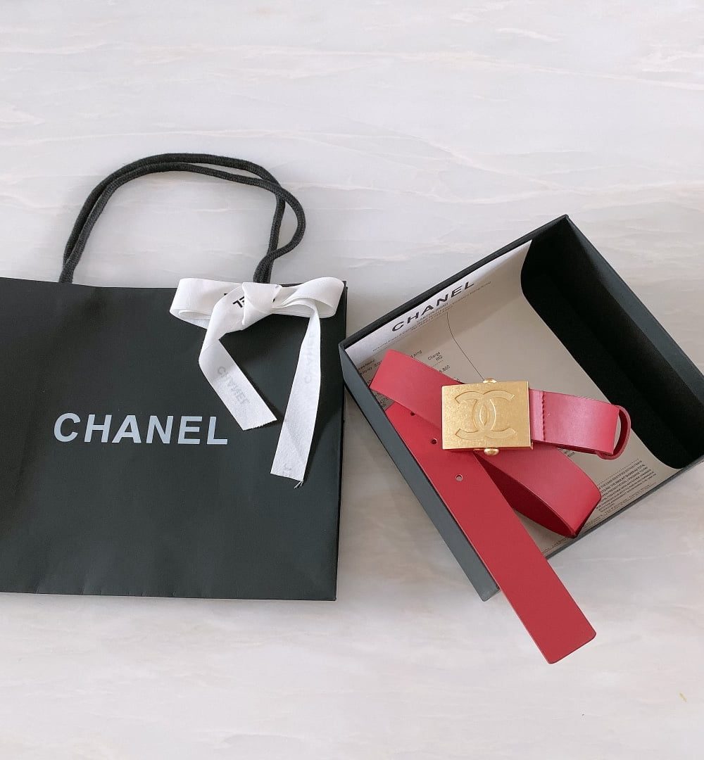 1:1 Replica Chanel Belt With Ribbon Buckle Red Women Belt