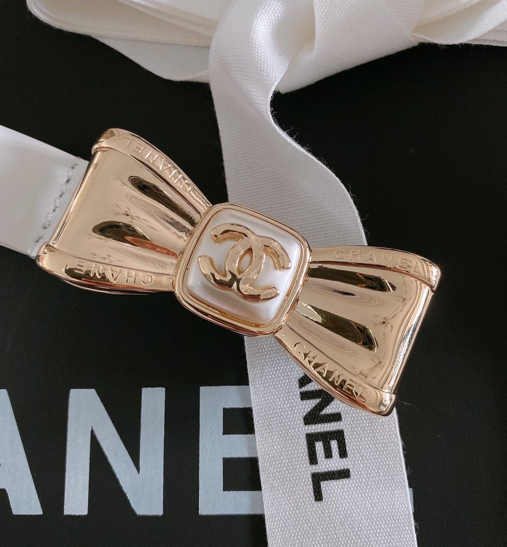 1:1 Replica Chanel Belt With Ribbon Buckle Silver Women Belt