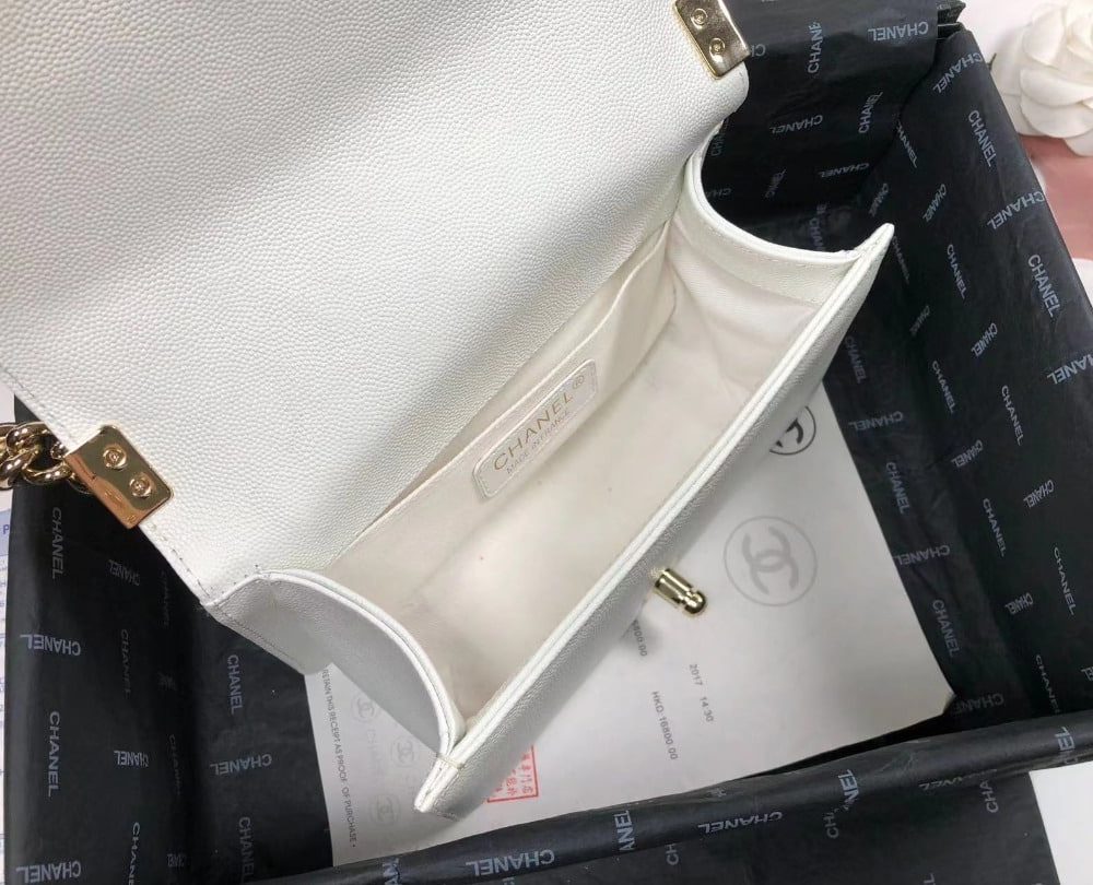 [REP 1:1] Chanel Boy Flapbag White For Women 7.9in/20cm