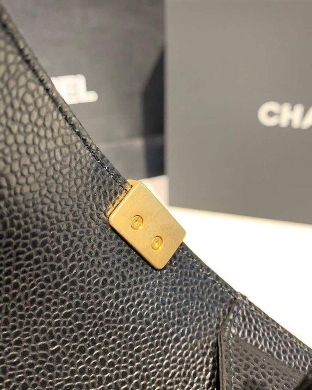 [REP 1:1] Chanel Boy Handbag Gold Toned Hardware Black For Women, Women's Bags, Shoulder And Crossbody Bags 9.8in/25cm A67086