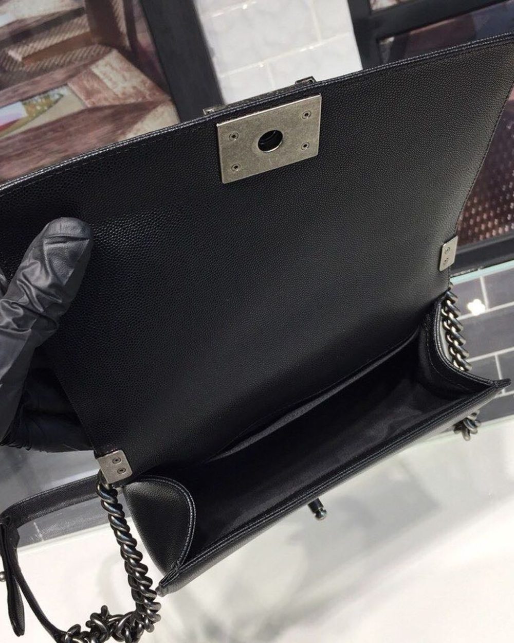 [REP 1:1] Chanel Boy Handbag Silver Hardware Black For Women, Women's Handbags, Shoulder And Crossbody Bags 9.8in/25cm A67086