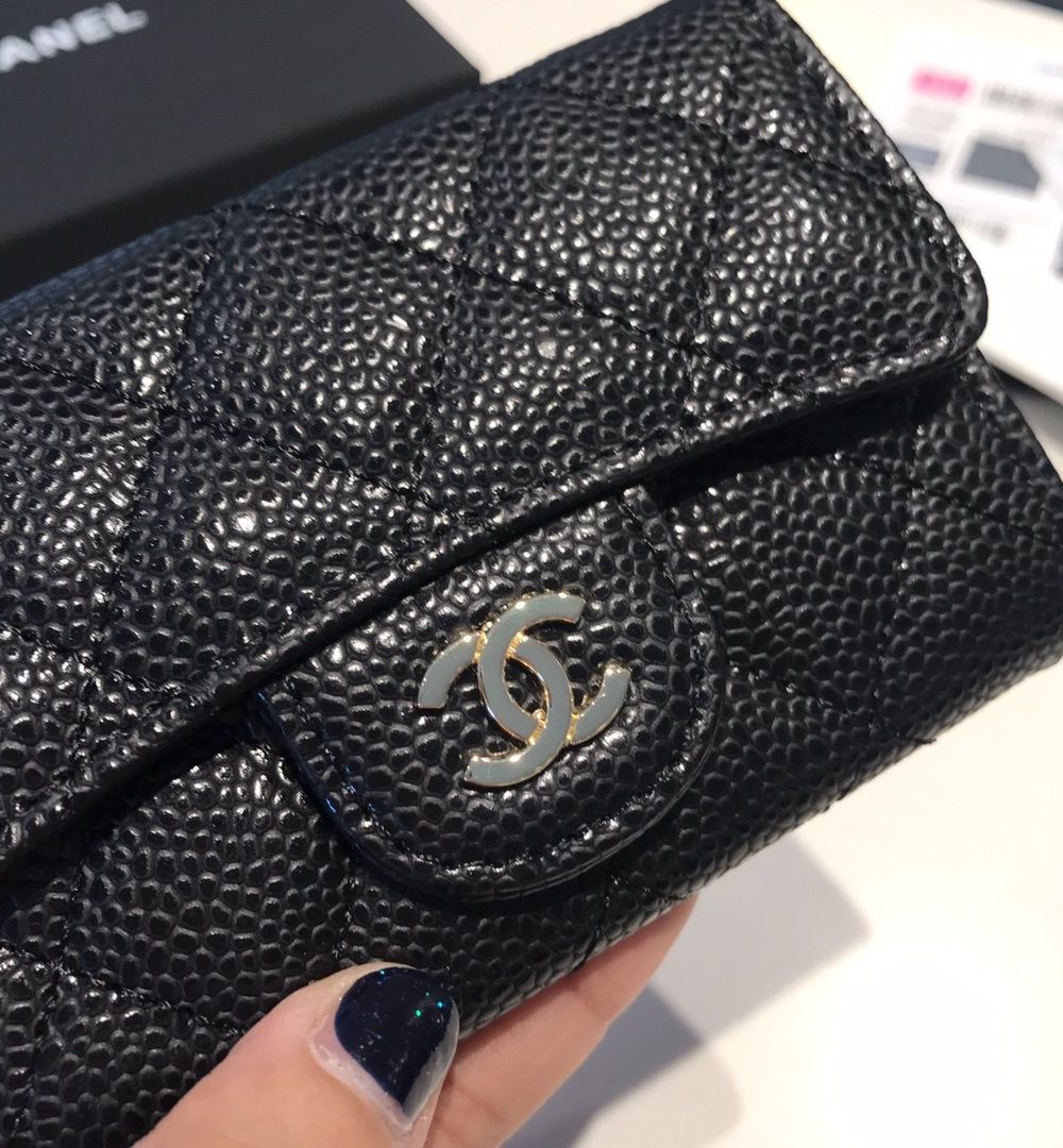1:1 Replica Chanel Classic Card Holder Gold Toned Hardware Black For Women, Women's Wallet 4.5in/11.5cm