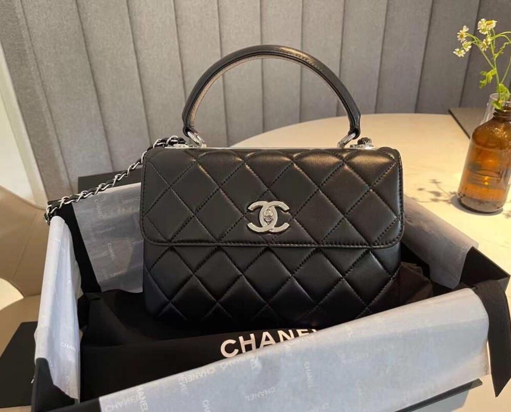 [REP 1:1] Chanel Classic Flap Bag Silver Hardware Black 9.8in/25cm