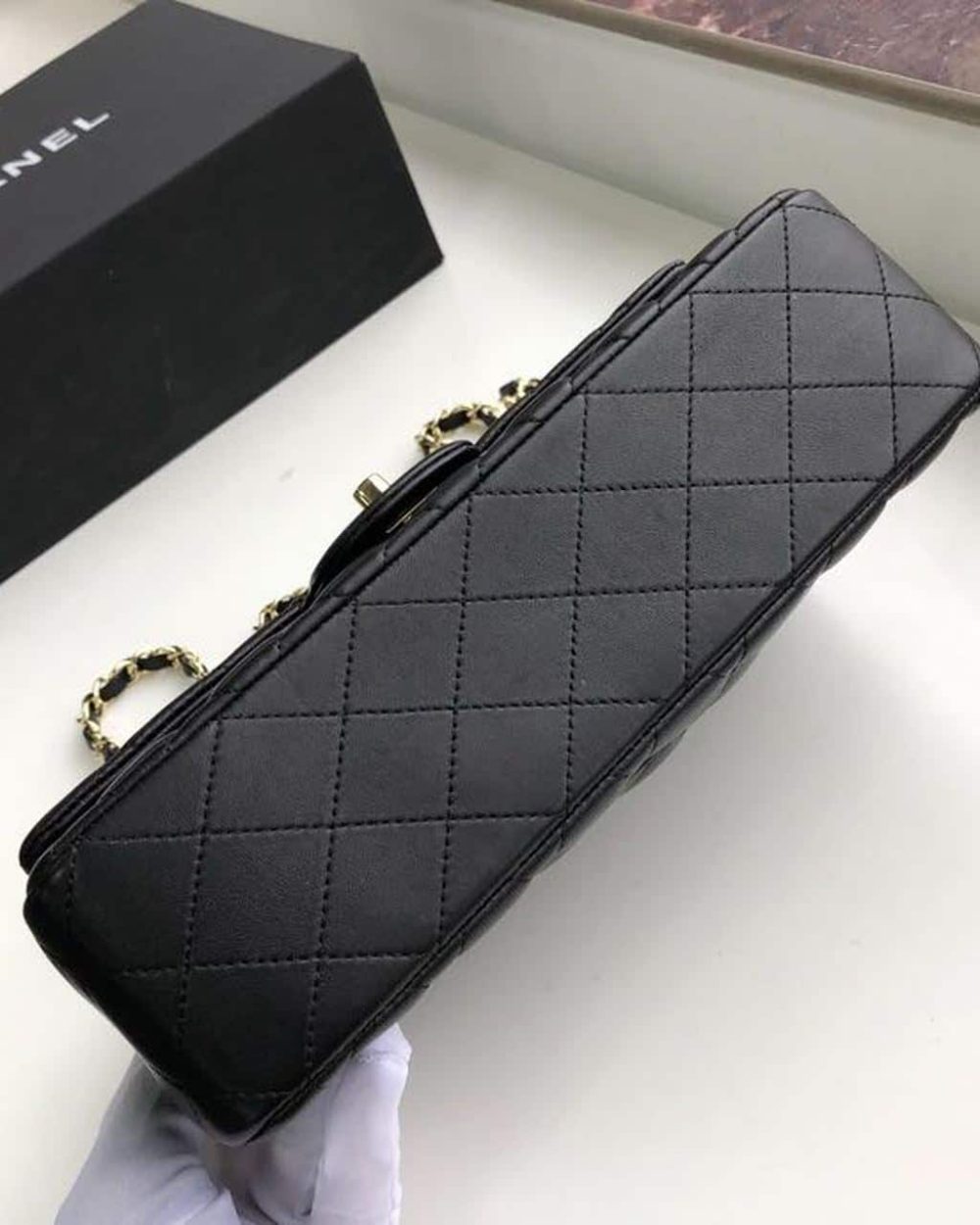 [REP 1:1] Chanel Classic Handbag Gold Toned Hardware Black For Women, Women's Bags, Shoulder And Crossbody Bags 10.2in/26cm A01112