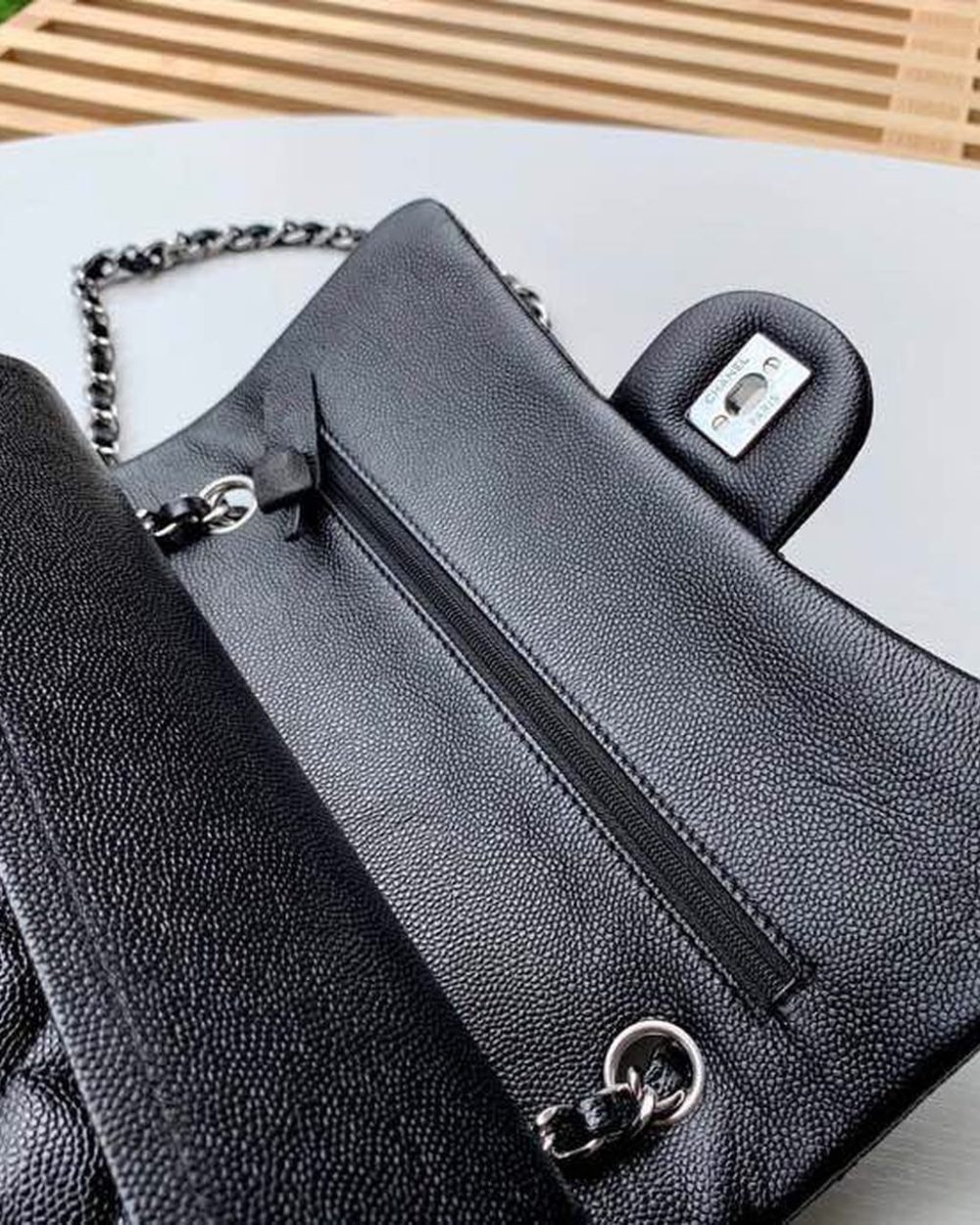 [REP 1:1] Chanel Classic Handbag Silver Hardware Black For Women, Women's Bags, Shoulder And Crossbody Bags 10.2in/26cm A01112