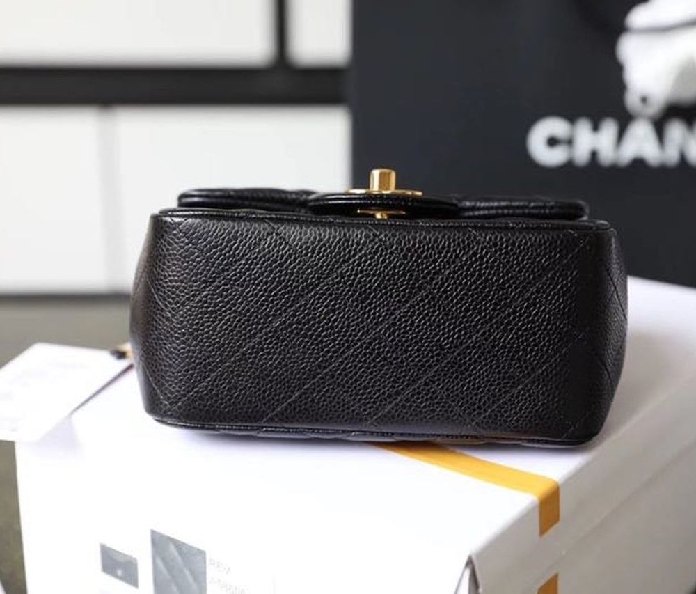 [REP 1:1] Chanel Classic Mini Flap Bag Gold Toned Hardware Black For Women 6.7in/17cm