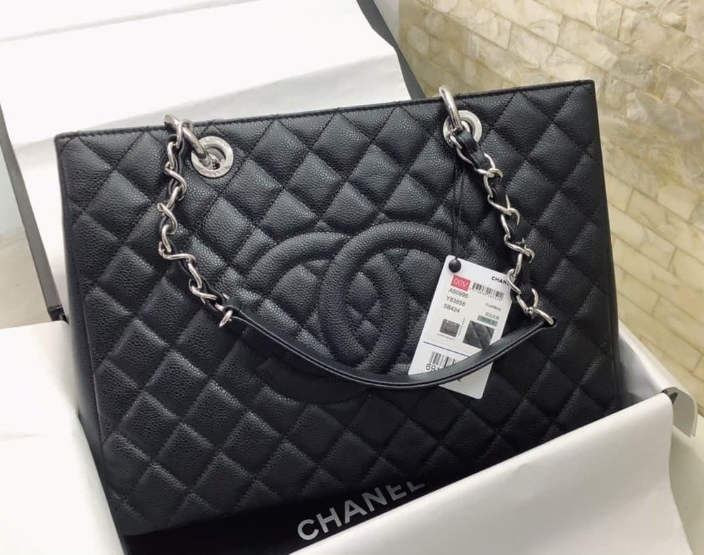 [REP 1:1] Chanel Classic Tote Bag Silver Hardware Black For Women 13.3in/34cm