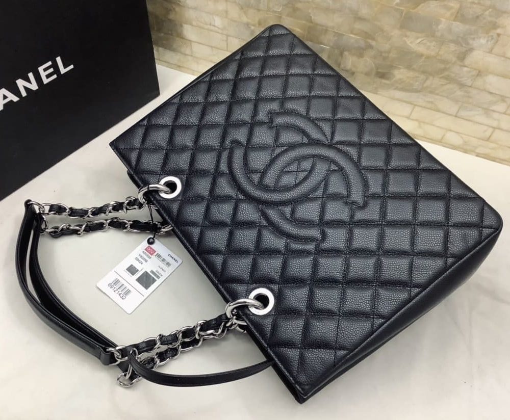 [REP 1:1] Chanel Classic Tote Bag Silver Hardware Black For Women 13.3in/34cm
