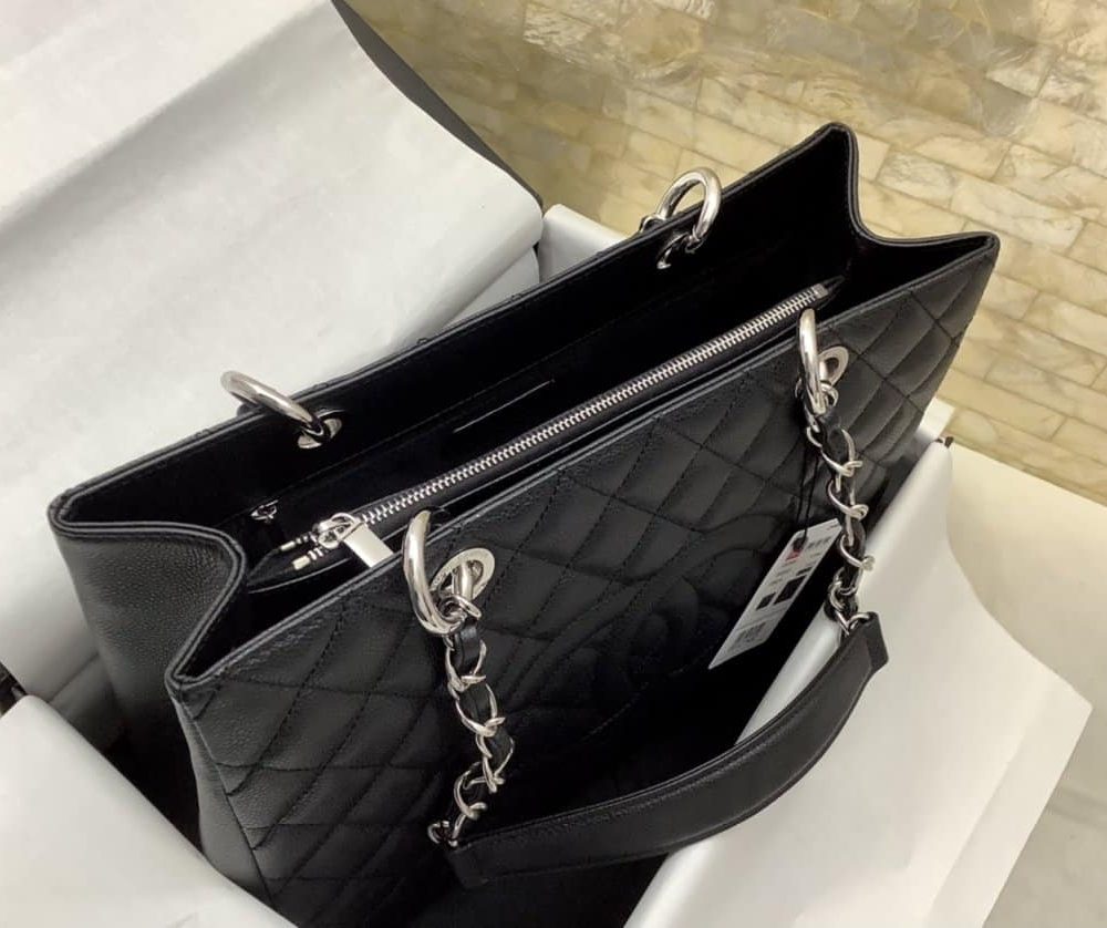 [REP 1:1] Chanel Classic Tote Bag Silver Hardware Black For Women 13.3in/34cm