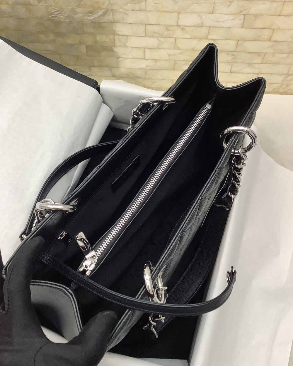 [REP 1:1] Chanel Classic Tote Bag Silver Hardware Black For Women 13.3in/34cm