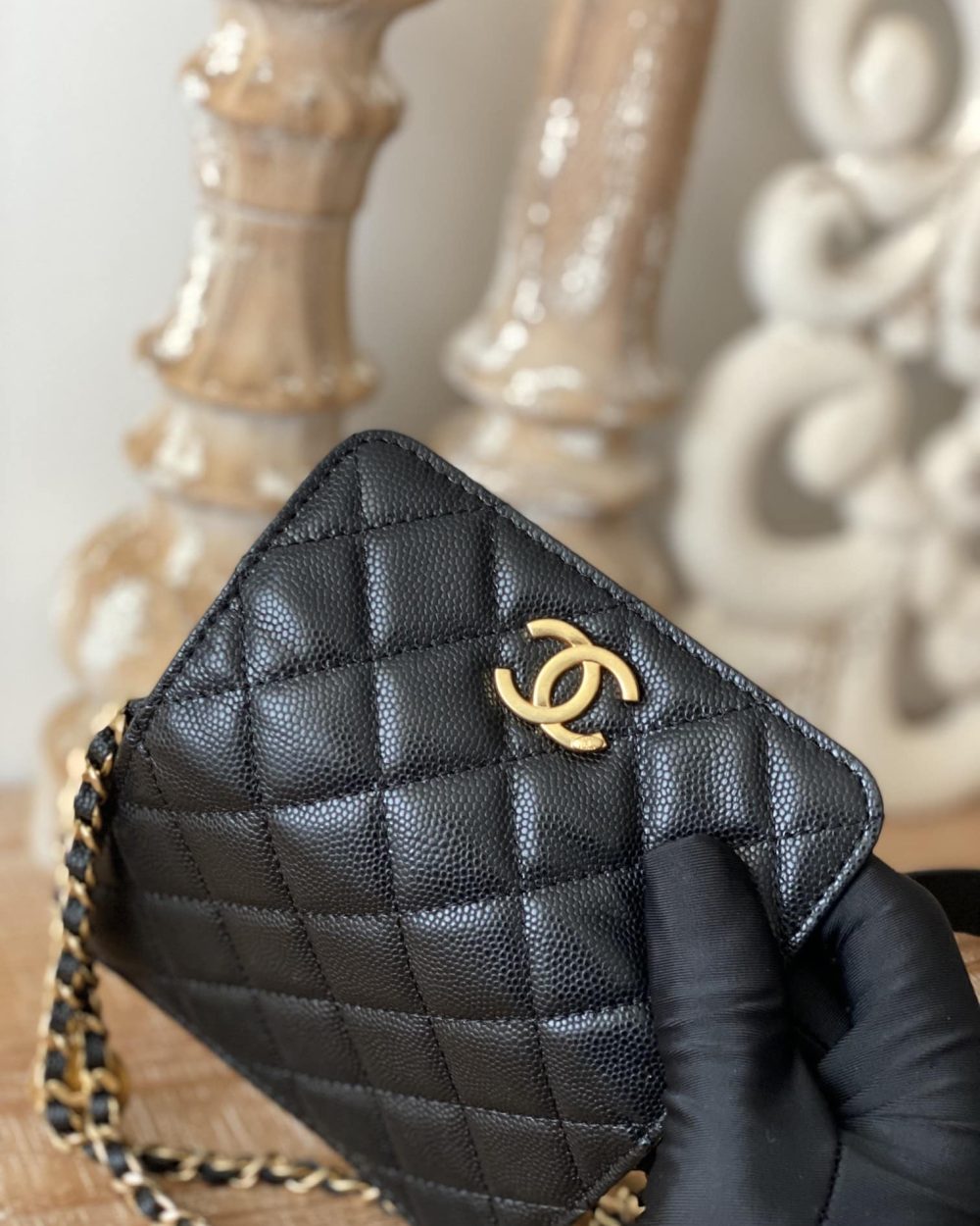 [REP 1:1] Chanel Clutch With Chain Black For Women, Women's Bags 4.8in/12.3cm AP2857 B08447 94305
